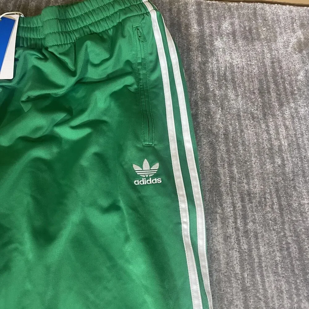 Adidas Firebird TP Track Pants Mens 2XL Green Originals 3 Stripe Zip Hem JD0184
